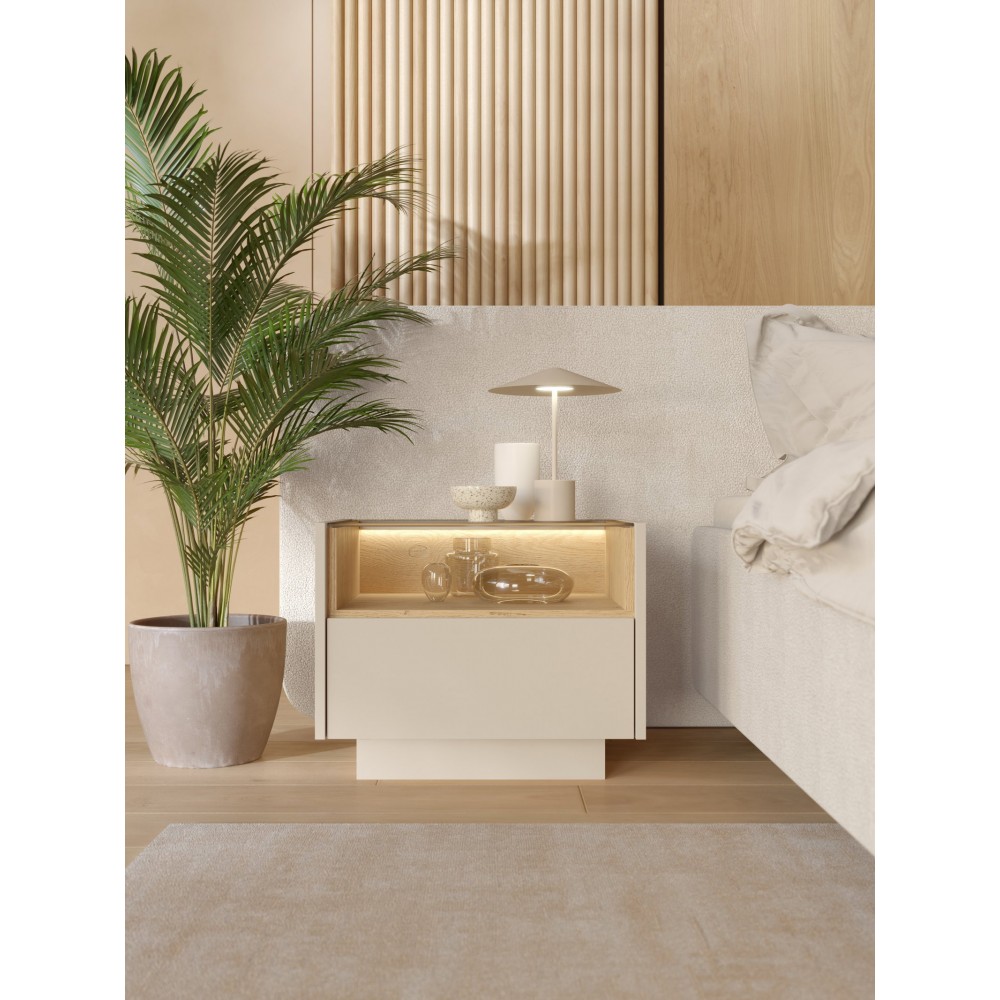Κομοδίνο Hori-Μπεζ Ανοιχτό 53.4x39.5x43.4