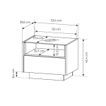 Κομοδίνο Hori-Μπεζ Ανοιχτό 53.4x39.5x43.4