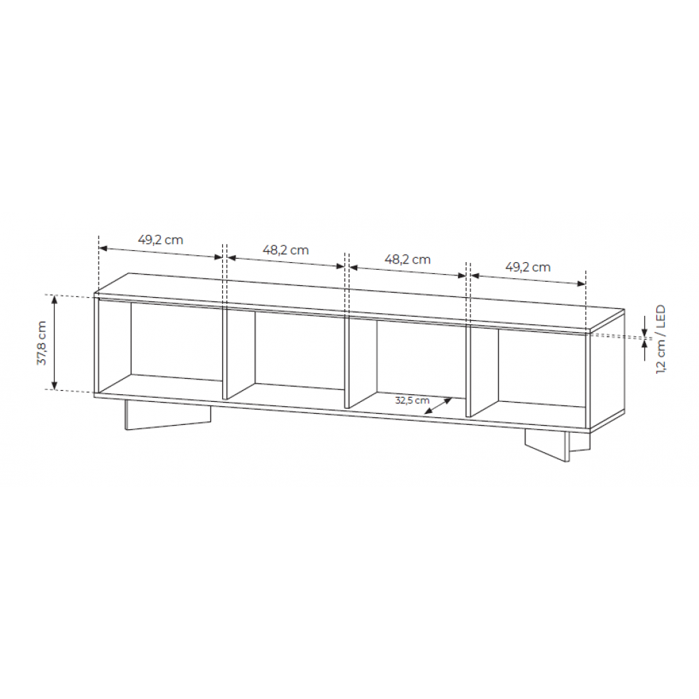 Έπιπλο Τηλεόρασης Sebi 203.9x40x54.4