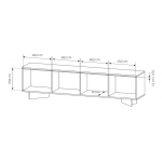 Έπιπλο Τηλεόρασης Sebi 203.9x40x54.4