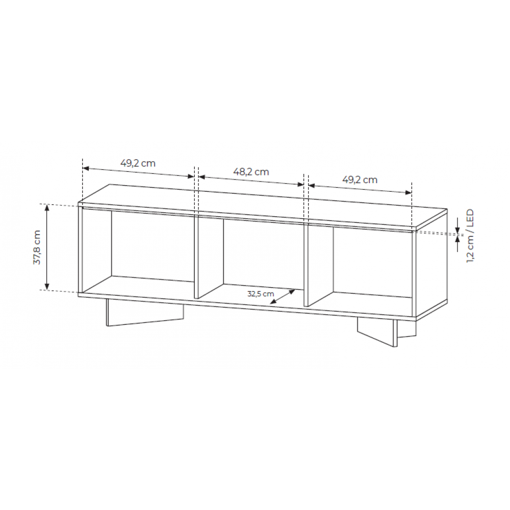 Έπιπλο Τηλεόρασης Sebi II 153.9x40x54.4