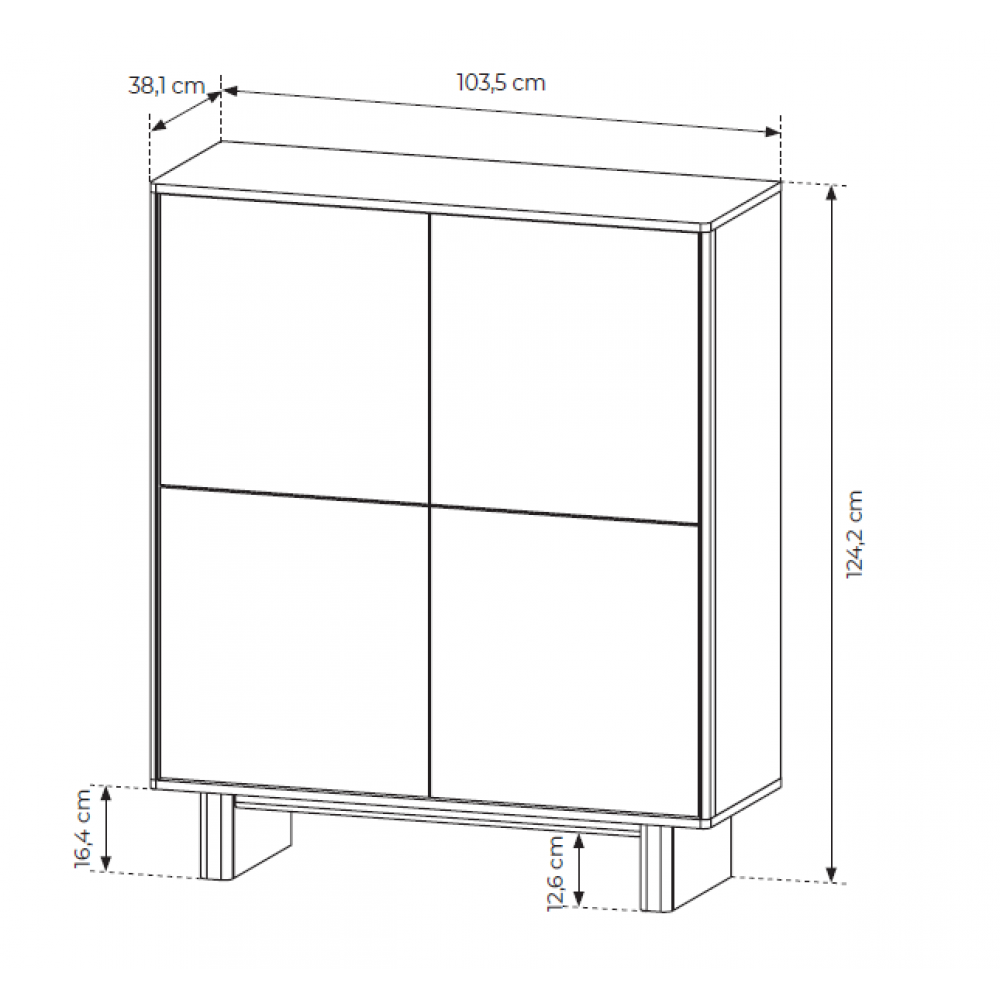 Μπουφές Naboo 103.5x38.1x124.2