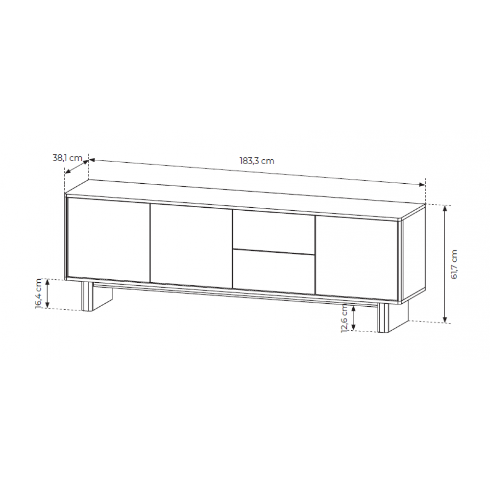 Έπιπλο τηλεόρασης Naboo 183.3x38.1x61.7