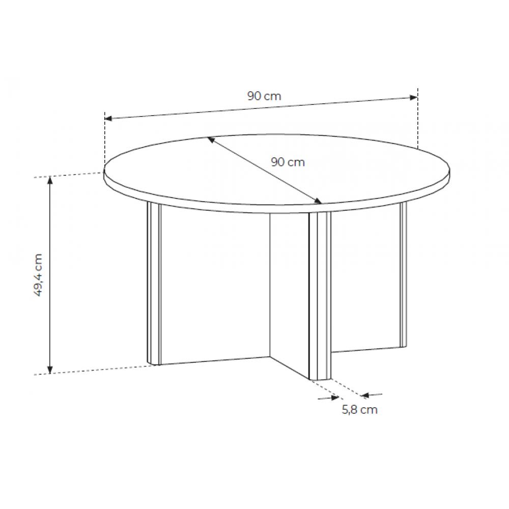 Τραπεζάκι Σαλονιού Naboo 90x90x49.4
