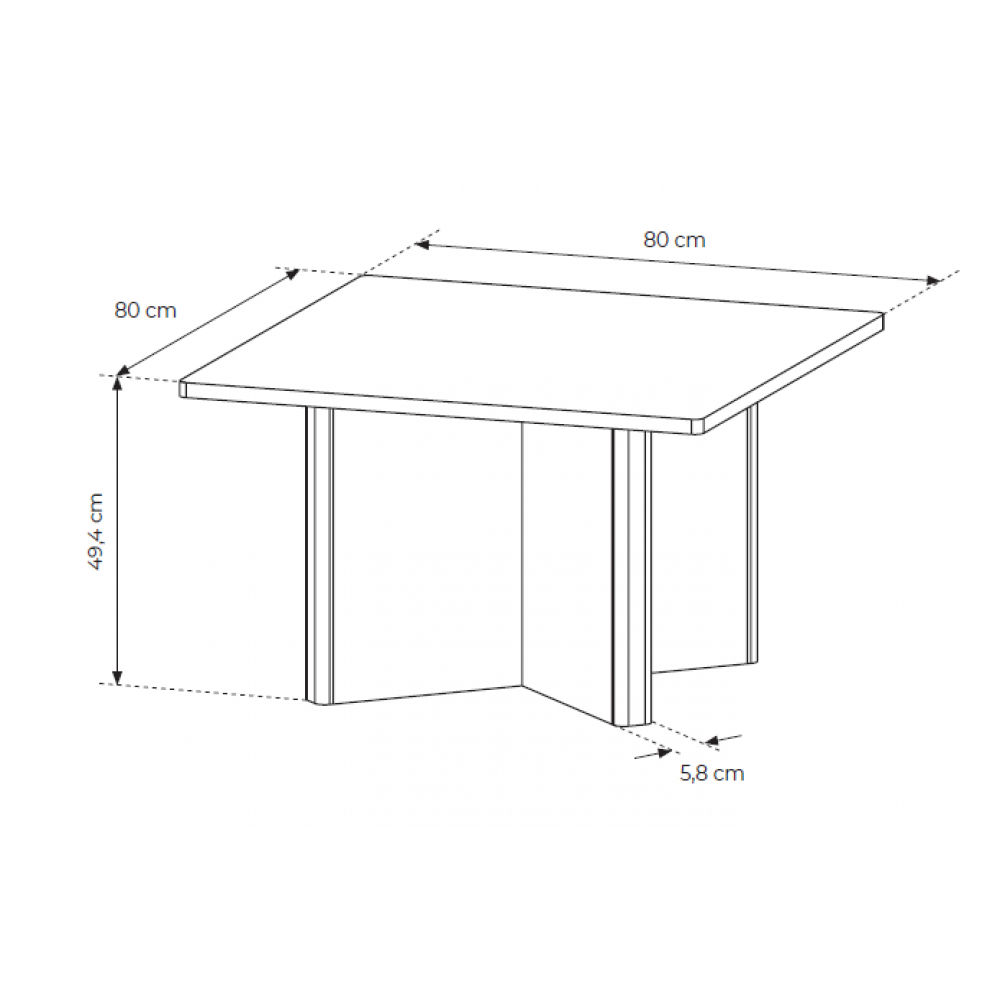Τραπεζάκι Σαλονιού Naboo II 80x80x49.4