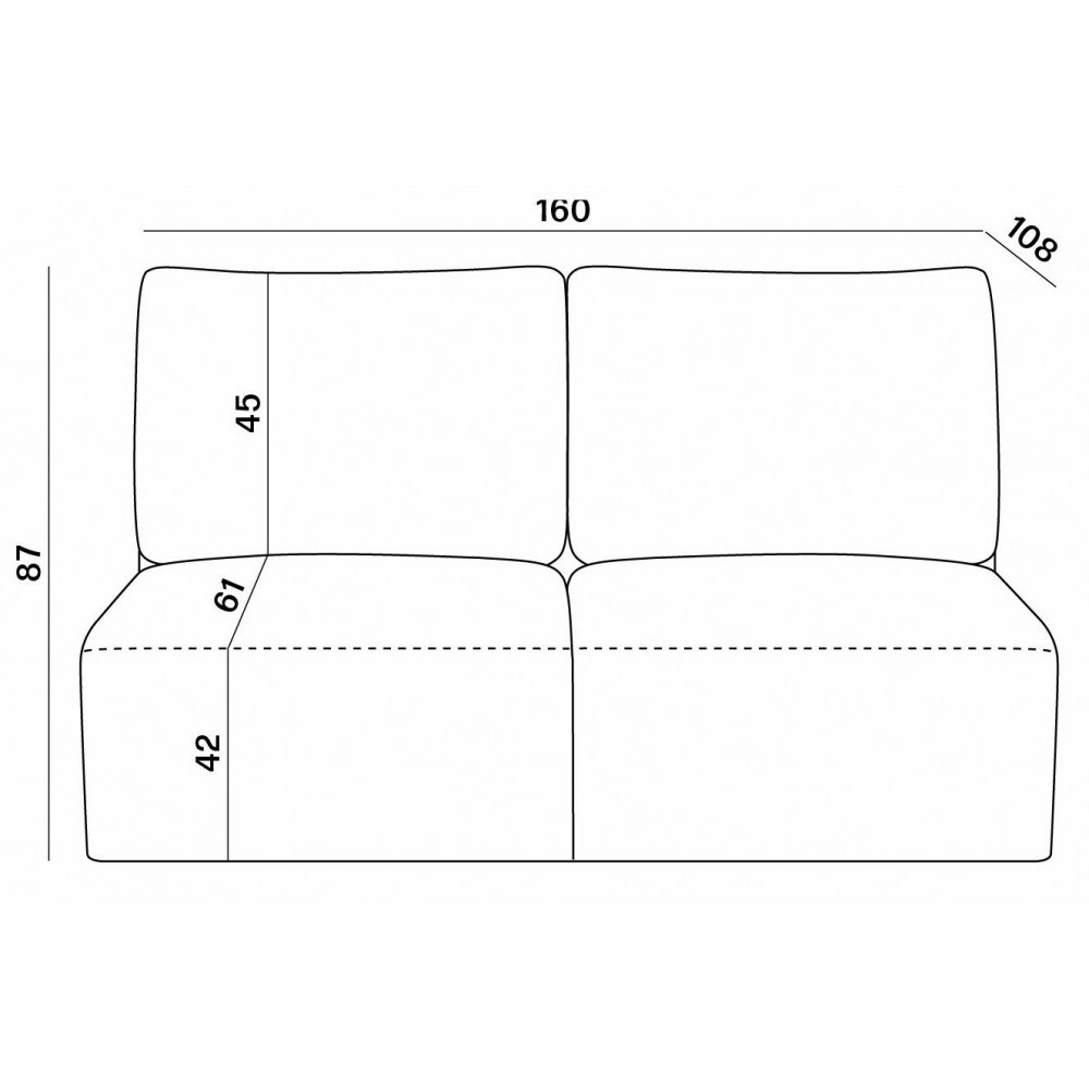 Καναπές Dioros Διθέσιος 160x108x87