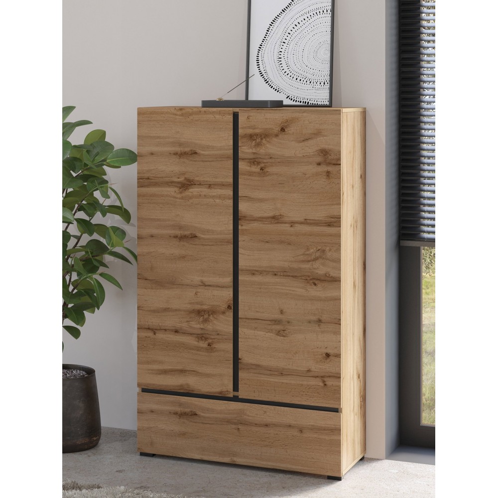 Ντουλάπα Orwell S Mini διφυλλη-Φυσικό 89x40x150