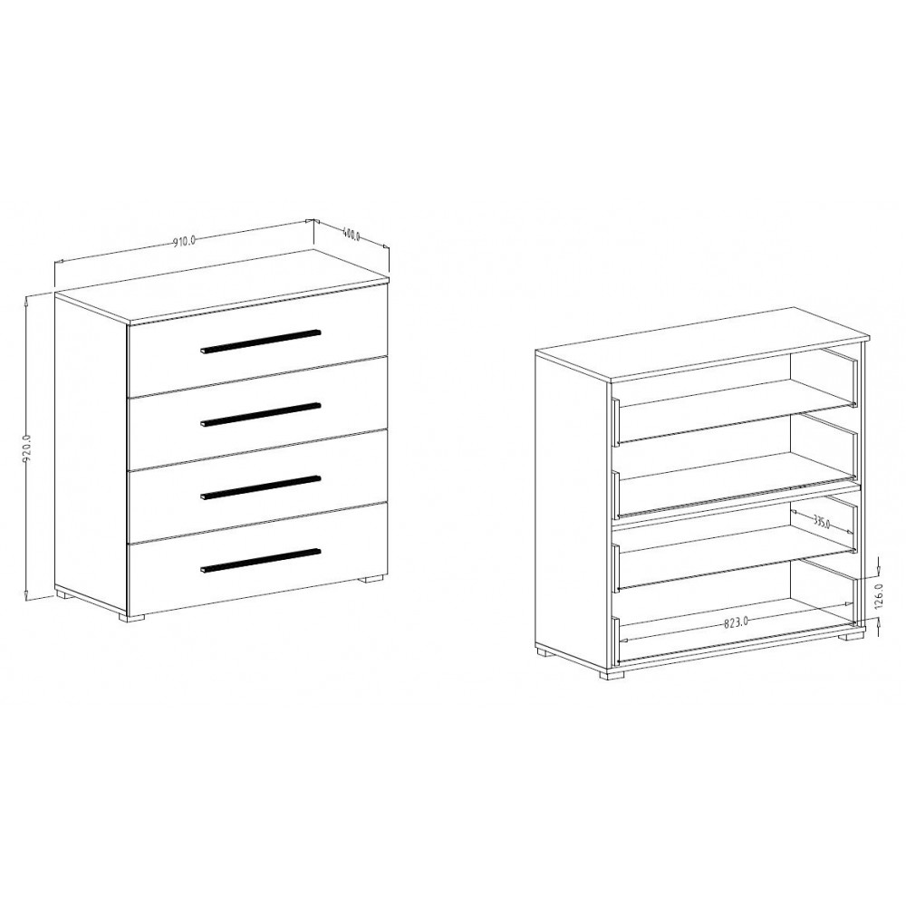 Συρταριέρα Delta 91x40x92