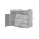 Μπουφές Gregor mini-Φυσικό – Καρυδί 119x39x92