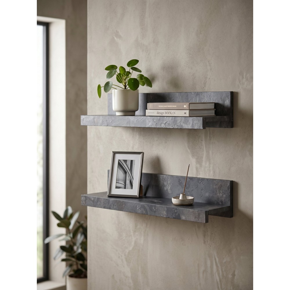 Σετ 2 ράφια Peron-Γραφίτης 90x20x15