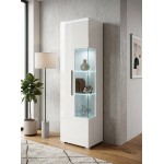 Βιτρίνα Peron-Λευκό Γυαλιστερό-Αριστερά 45x35x160