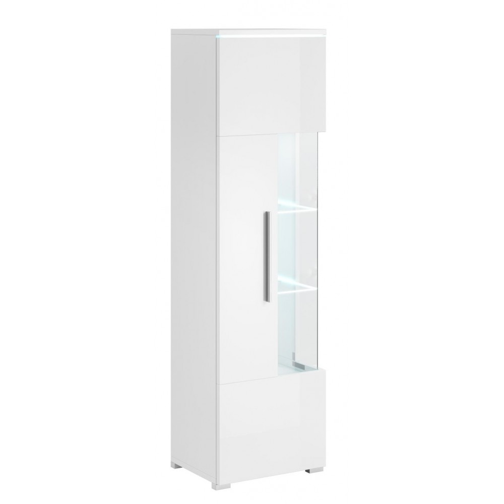 Βιτρίνα Peron-Λευκό Γυαλιστερό-Αριστερά 45x35x160