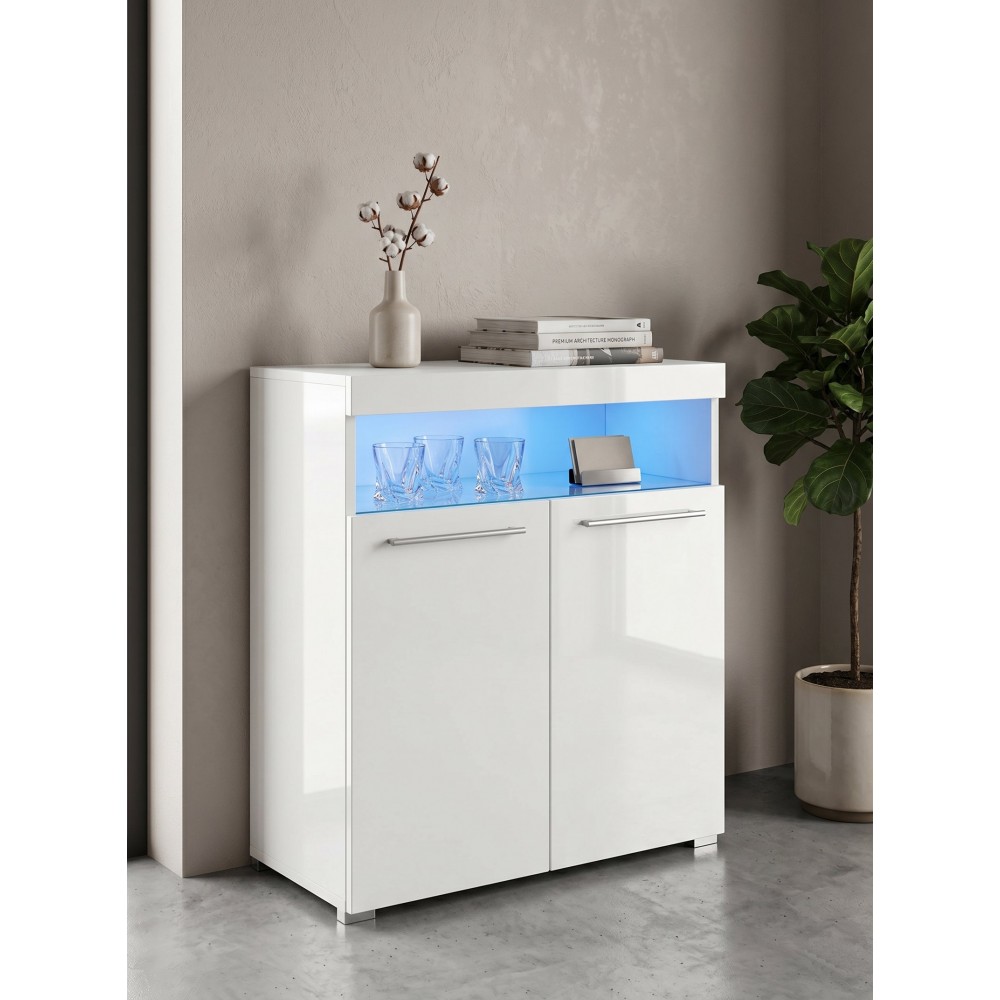 Μπουφές Peron-Λευκό Γυαλιστερό 91x39x92