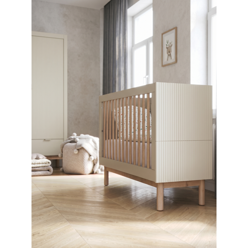 Βρεφικό Κρεβάτι Miloo-70x140-Σαμπανί 143.6x75.2x87.4