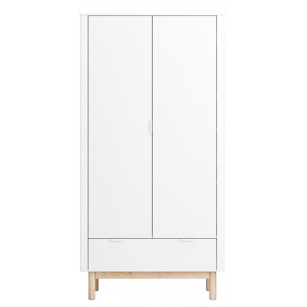 Ντουλάπα Miloo Δίφυλλη-Λευκό 100.2x52.4x197.8