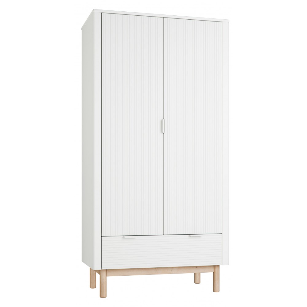 Ντουλάπα Miloo Δίφυλλη-Λευκό 100.2x52.4x197.8