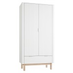 Ντουλάπα Miloo Δίφυλλη-Λευκό 100.2x52.4x197.8