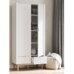 Ντουλάπα Miloo Δίφυλλη-Λευκό 100.2x52.4x197.8