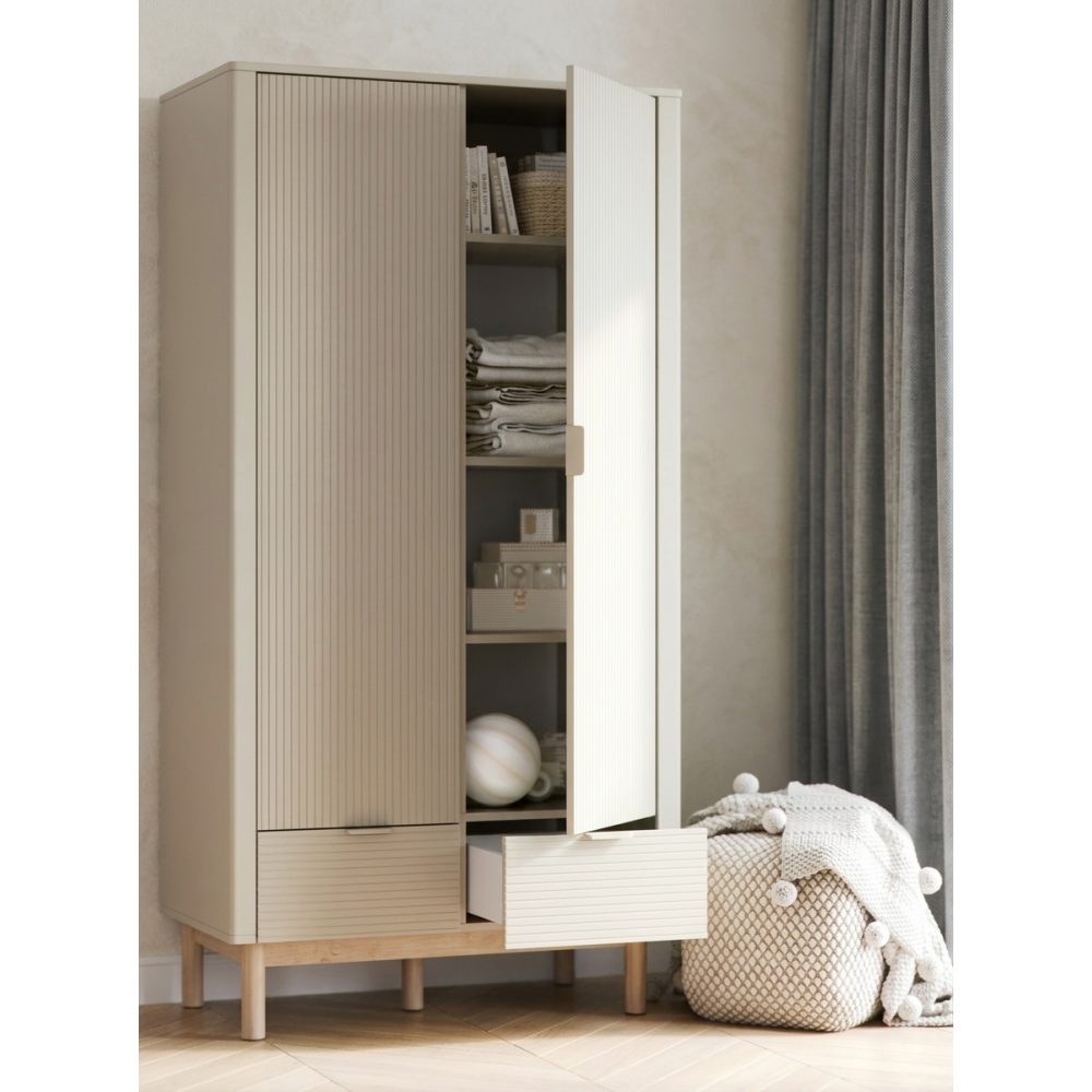 Ντουλάπα Miloo Δίφυλλη-Σαμπανί 100.2x52.4x197.8