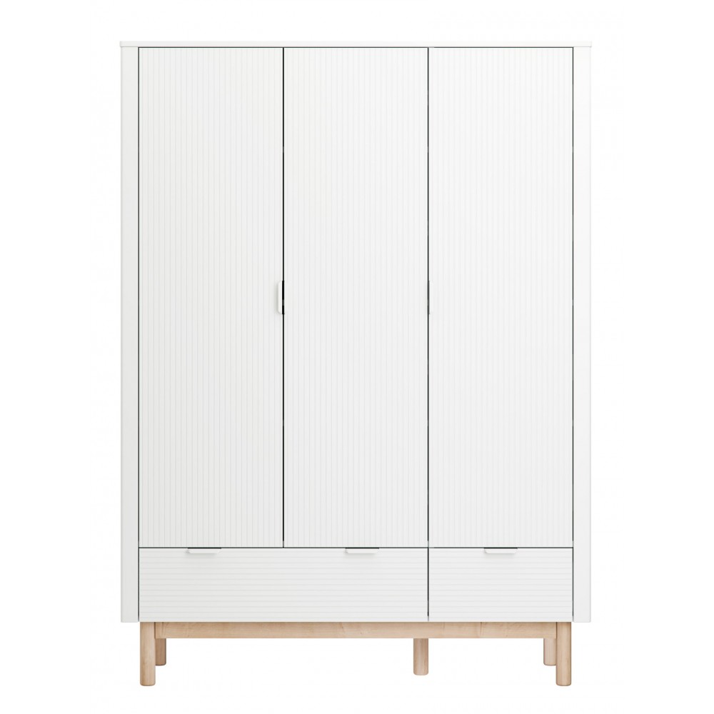 Ντουλάπα Miloo Τρίφυλλη-Λευκό 144.5x52.4x197.8