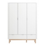 Ντουλάπα Miloo Τρίφυλλη-Λευκό 144.5x52.4x197.8