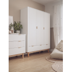 Ντουλάπα Miloo Τρίφυλλη-Λευκό 144.5x52.4x197.8