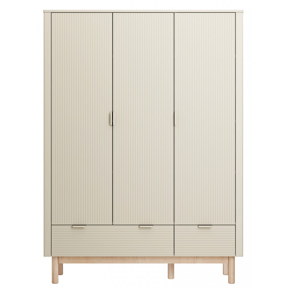 Ντουλάπα Miloo Τρίφυλλη-Σαμπανί 144.5x52.4x197.8