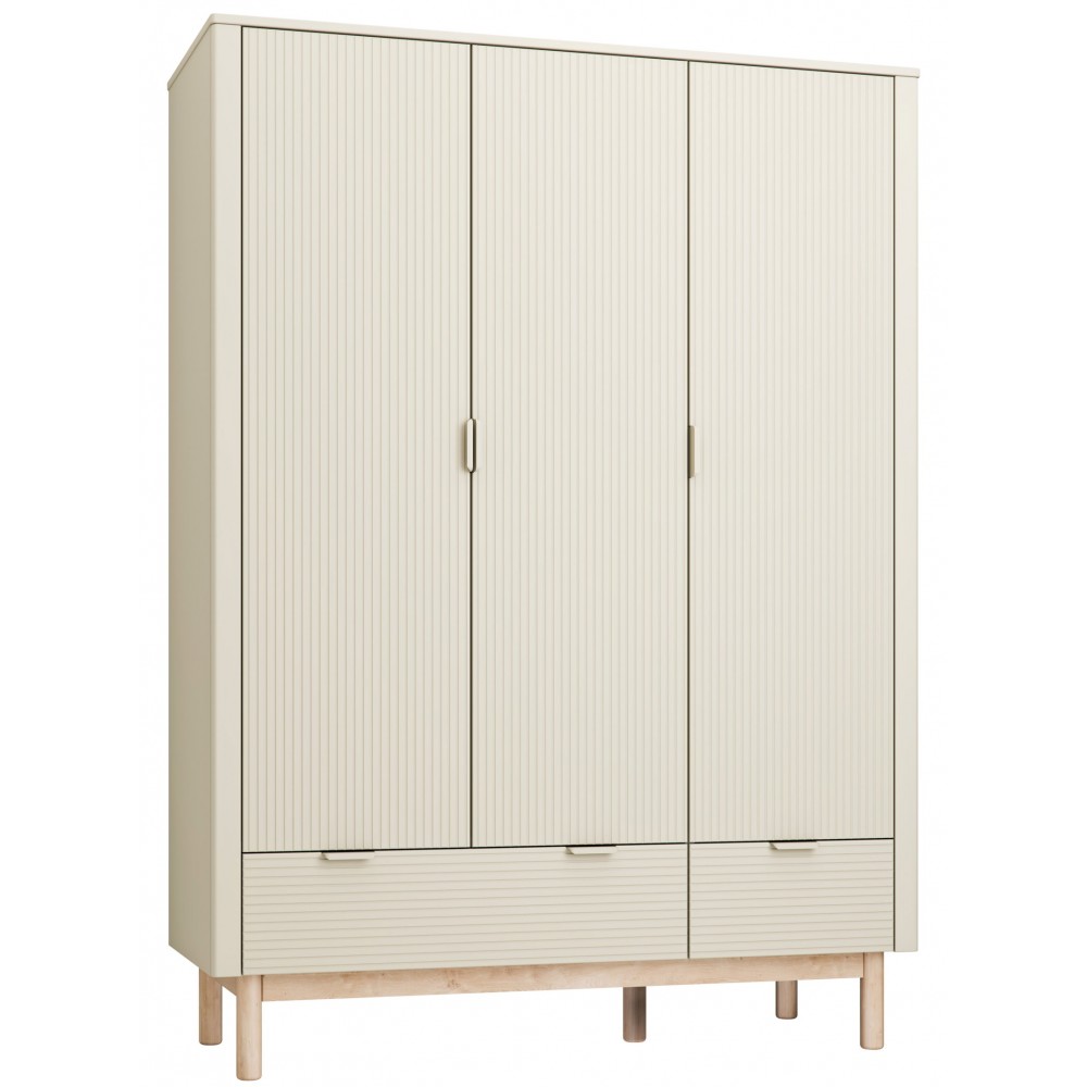 Ντουλάπα Miloo Τρίφυλλη-Σαμπανί 144.5x52.4x197.8