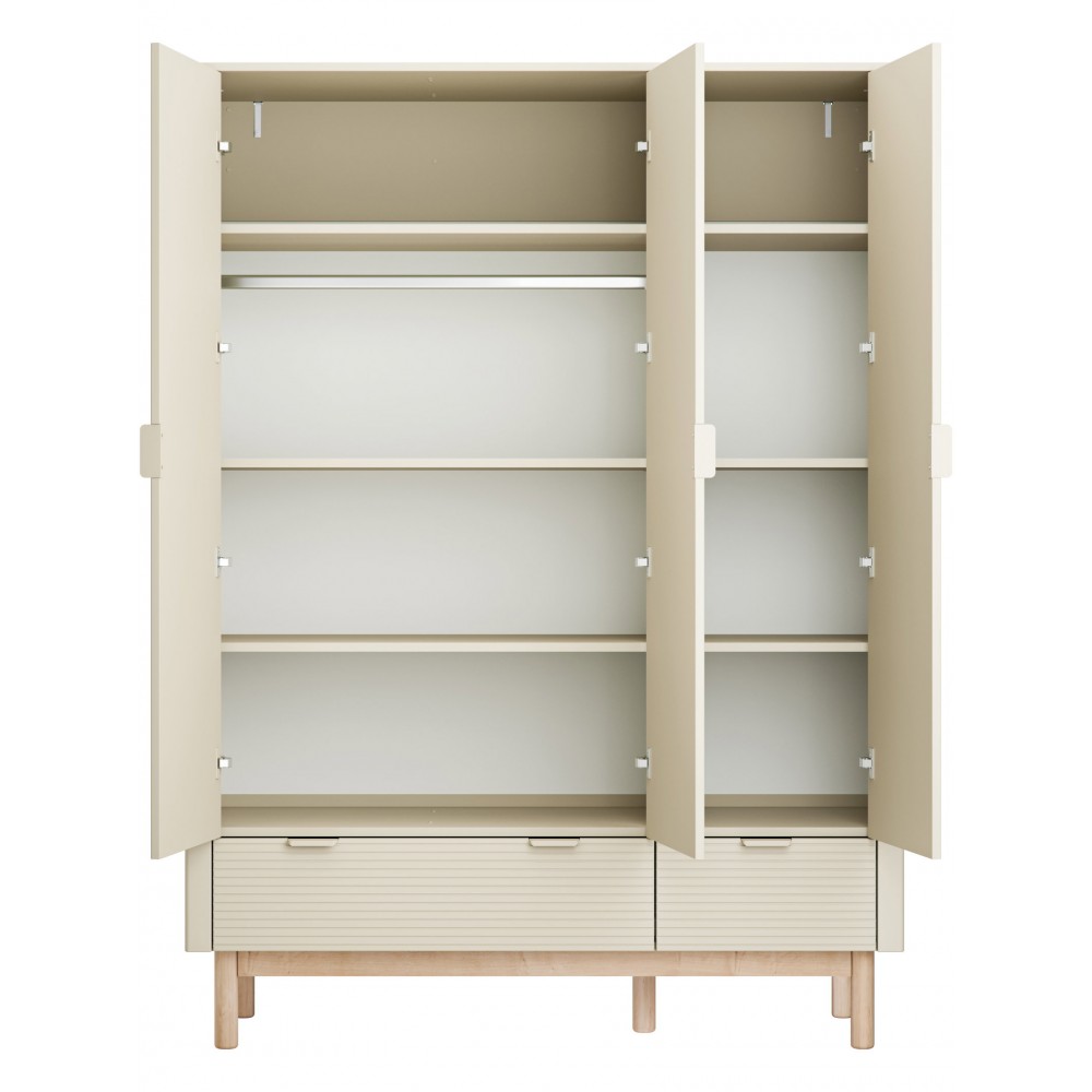 Ντουλάπα Miloo Τρίφυλλη-Σαμπανί 144.5x52.4x197.8