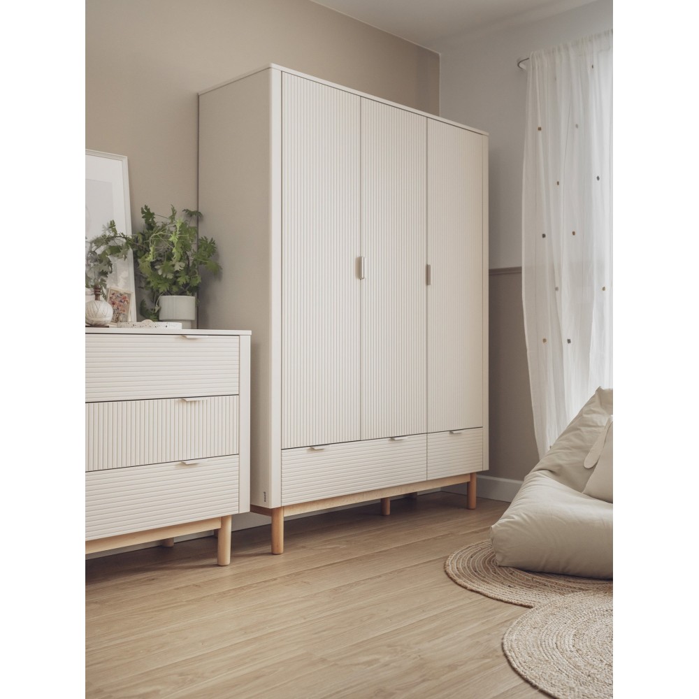 Ντουλάπα Miloo Τρίφυλλη-Σαμπανί 144.5x52.4x197.8