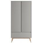 Ντουλάπα Swin Δίφυλλη-Γκρί 100x52.4x199.5