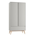 Ντουλάπα Swin Δίφυλλη-Γκρί 100x52.4x199.5