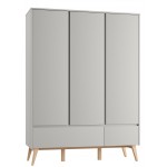 Ντουλάπα Swin Τρίφυλλη-Γκρί 148.9x52.4x199.5