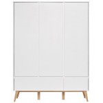 Ντουλάπα Swin Τρίφυλλη-Λευκό 148.9x52.4x199.5