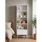 Βιβλιοθήκη Swin-Λευκό 65x42.4x199.5
