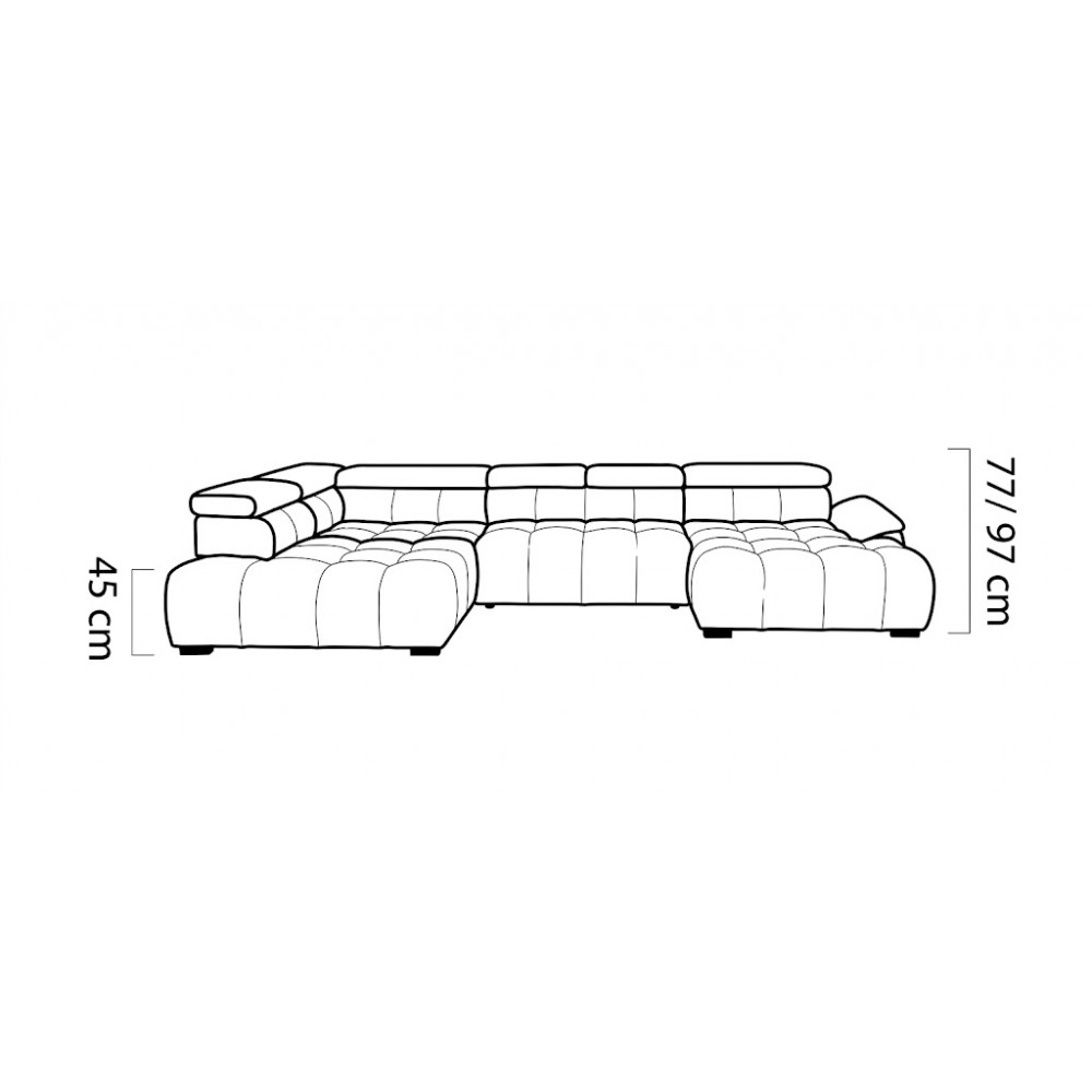Γωνιακός Καναπές Alisia XL-Δεξιά 393x168x97