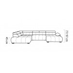 Γωνιακός Καναπές Alisia XL-Δεξιά 393x168x97