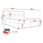 Επενδυμένο Κρεβάτι Softi II-Εκρού-160 x 200 222x107