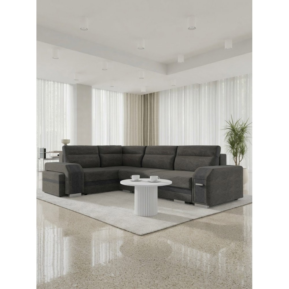 Γωνιακός Καναπές Assan-Ανθρακί-Αριστερή 305x205x90