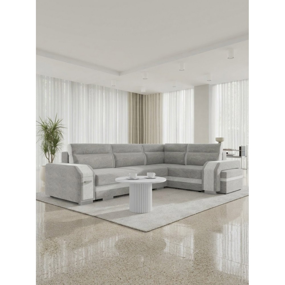 Γωνιακός Καναπές Assan-Γκρι-Δεξιά 305x205x90