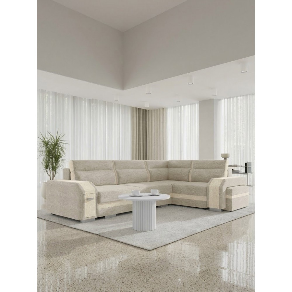Γωνιακός Καναπές Assan-Μπεζ-Δεξιά 305x205x90