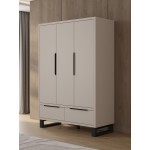 Ντουλάπα Halle τρίφυλλη-Γκρεζ 145x60x210
