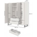 Ντουλάπα Halle τετράφυλλη-Γκρεζ 191x60x210