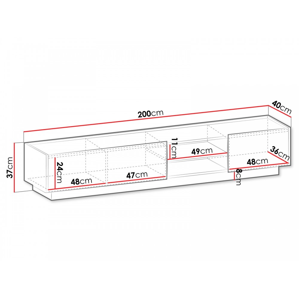 Έπιπλο Τηλεόρασης Mirtu 200 200x40x37