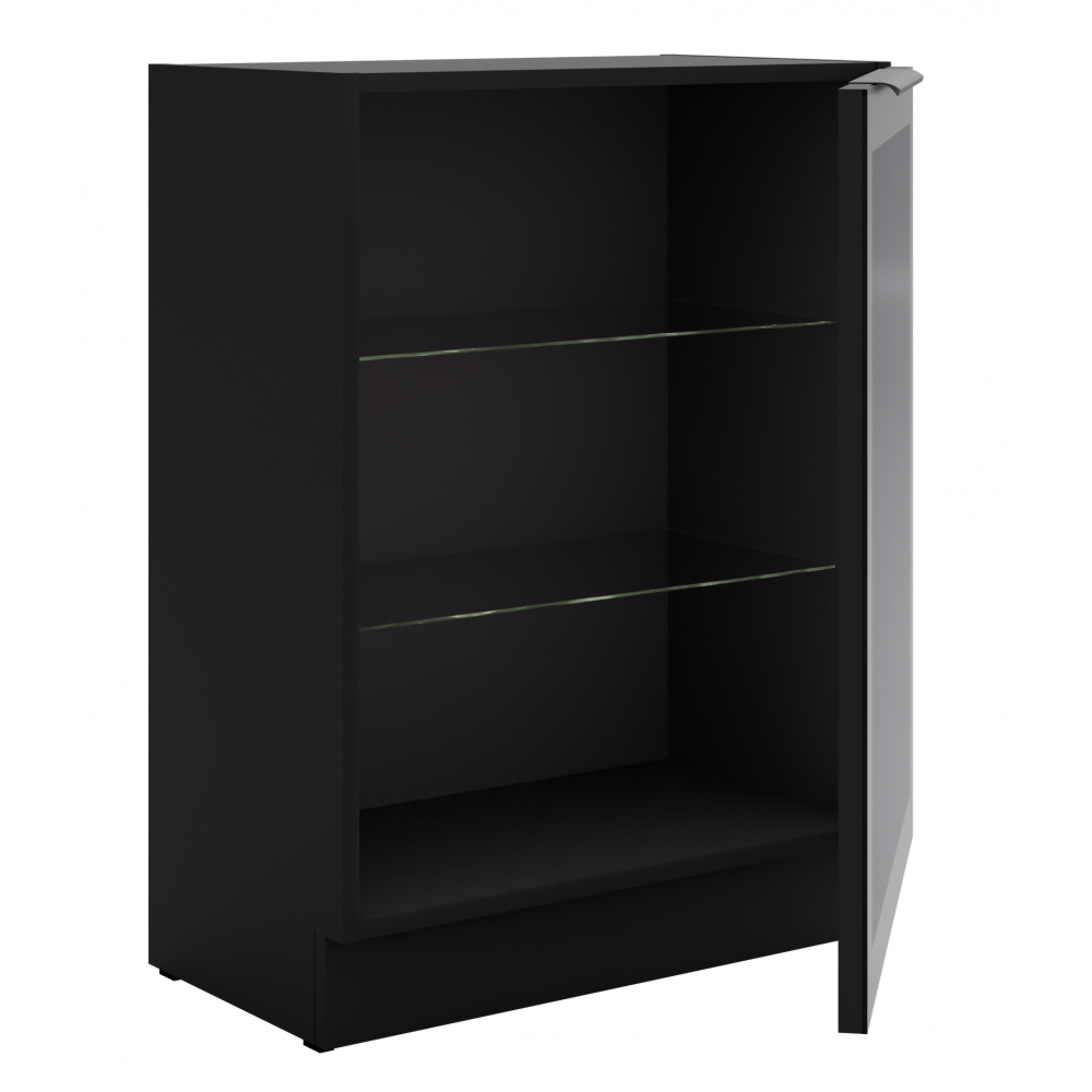 Επιδαπέδια βιτρίνα Universal 60 DW 1F BB-Μαύρο 60x34.8x82