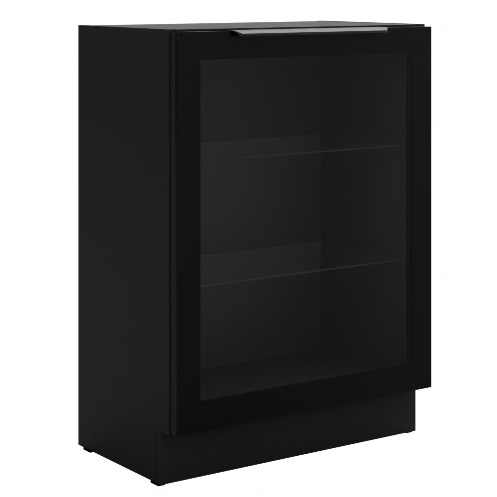 Επιδαπέδια βιτρίνα Universal 60 DW 1F BB-Μαύρο 60x34.8x82
