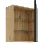 Κρεμαστή βιτρίνα Universal 60 GS 72 1F-Φυσικό – Μαύρο 60x31x71.5