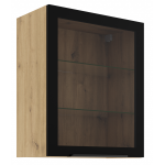Κρεμαστή βιτρίνα Universal 60 GS 72 1F-Φυσικό – Μαύρο 60x31x71.5