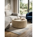 Τραπεζάκι σαλονιού Molano Round-Μπεζ 89x89x42