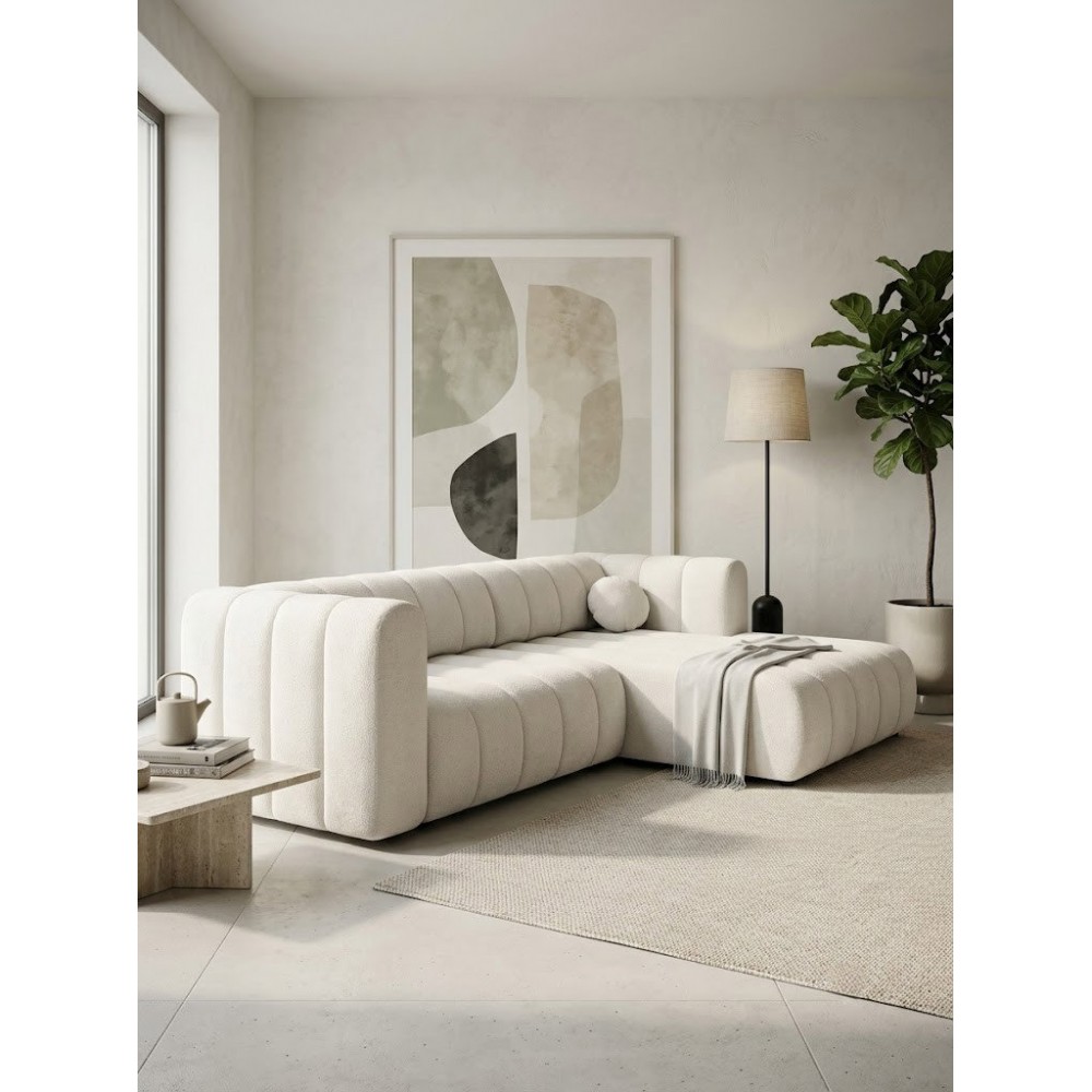 Γωνιακός καναπές Morfo-Λευκό-Δεξιά 264x176.5x77